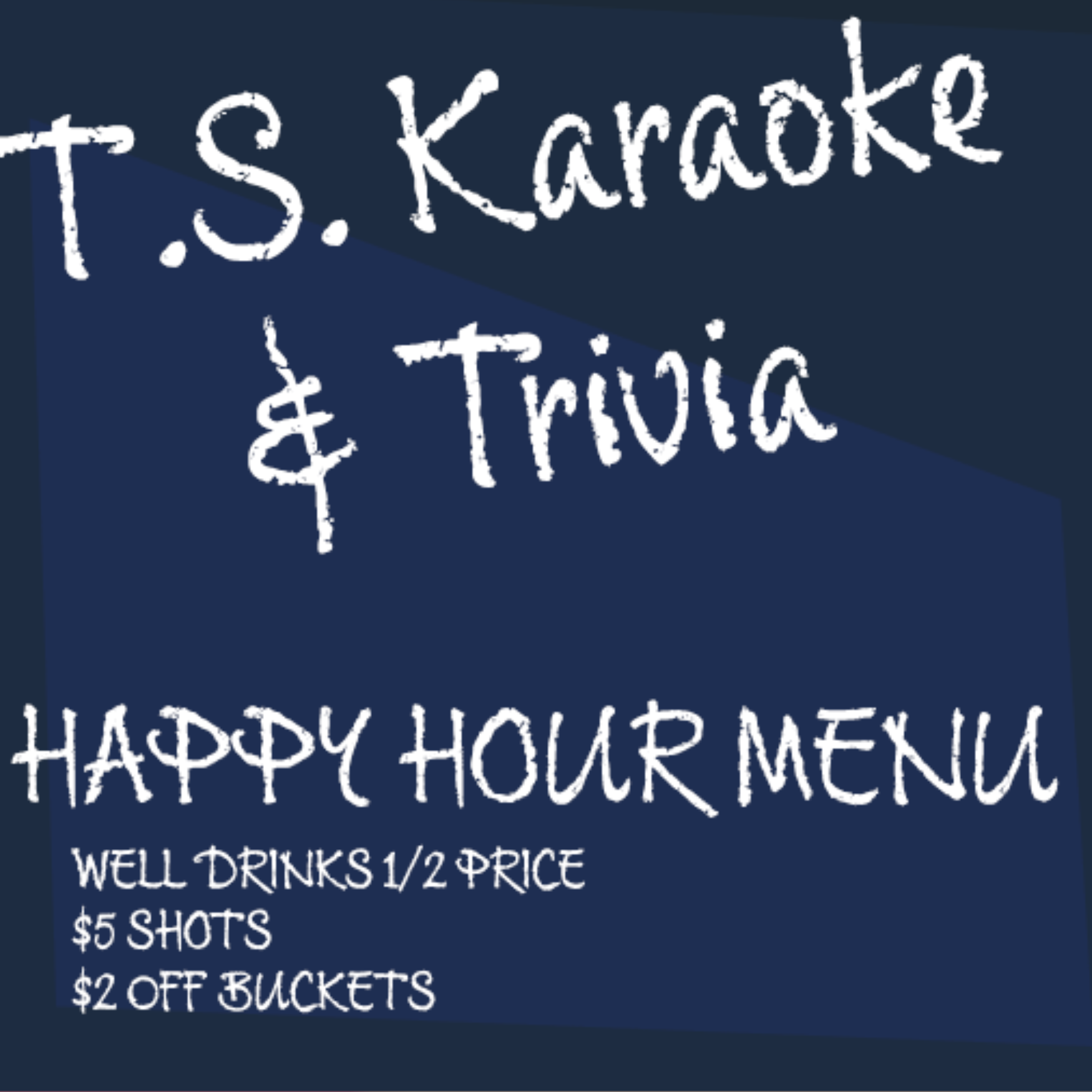 bar blackboard with drinks specials